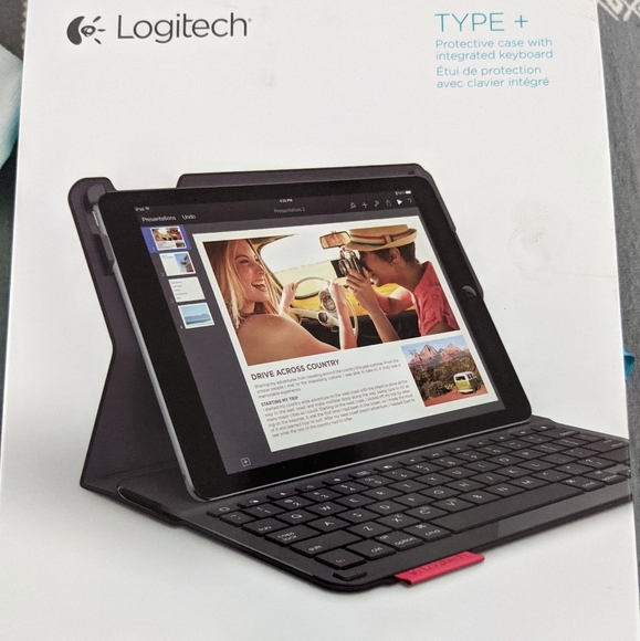 NEW Logitech TYPE+ Keyboard Case for iPad Air 2, Black (920-006912) - Picture 1 of 4
